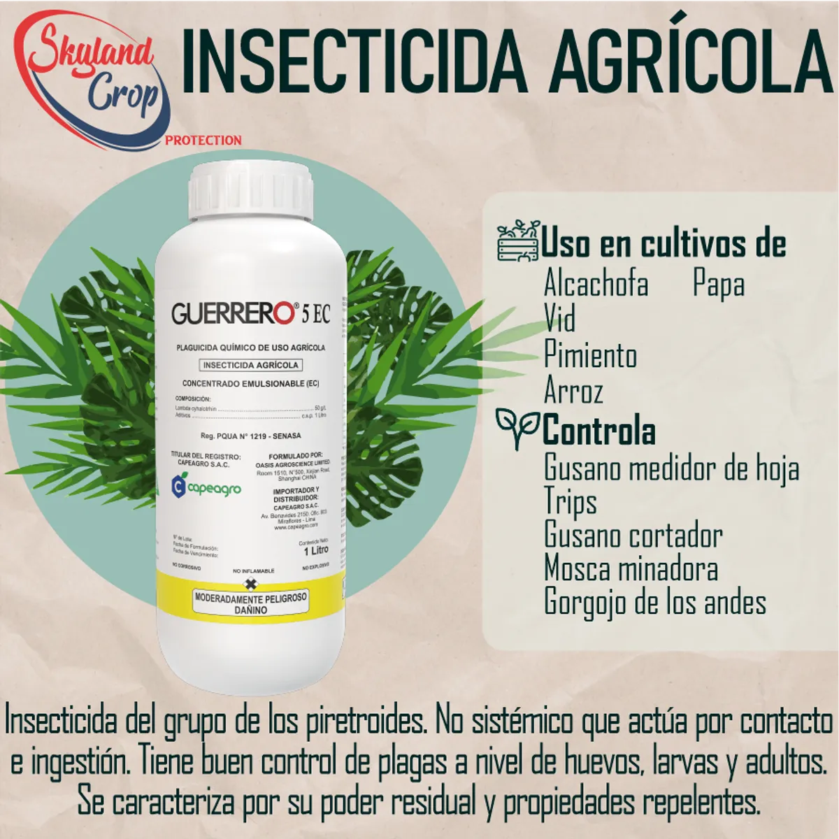 GENERICO - GUERRERO 5EC 1L  INSECTICIDA AGRÍCOLA