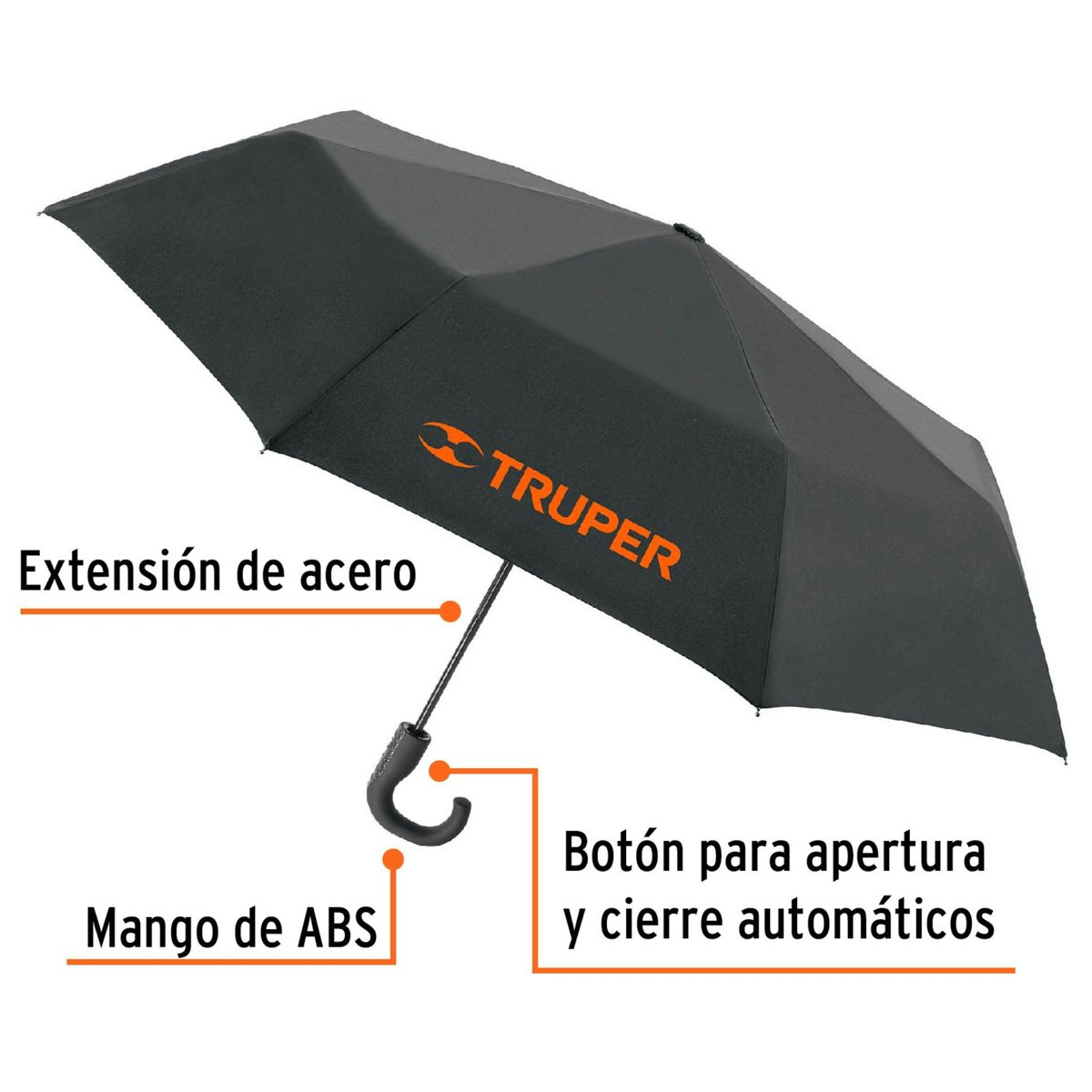 TRUPER - Paraguas compacto plegable sombrilla 100cm Truper pack 4 Und