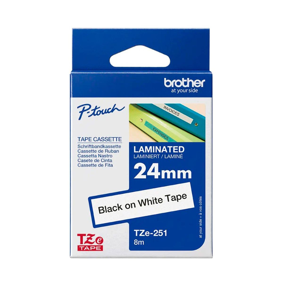 BROTHER - CINTA BROTHER TZE251 NEGRO SOBRE BLANCO 1P 24MM PN PN TZE251