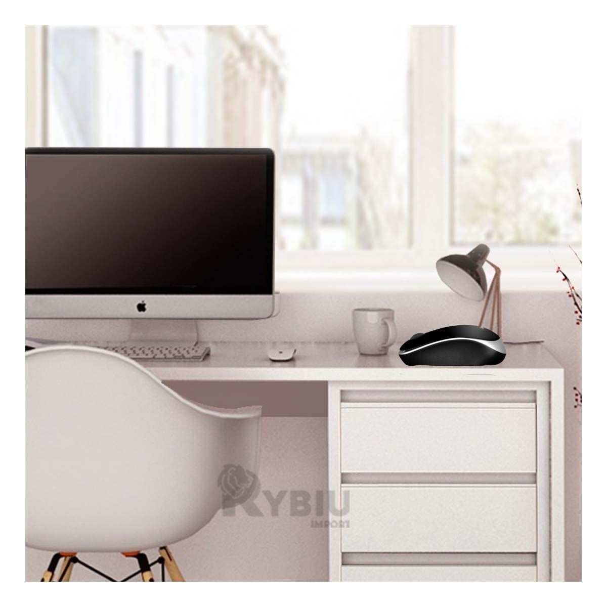 GENERICO - Mouse Versatil con USB M302W Tono Negro Y+Papel de Regalo