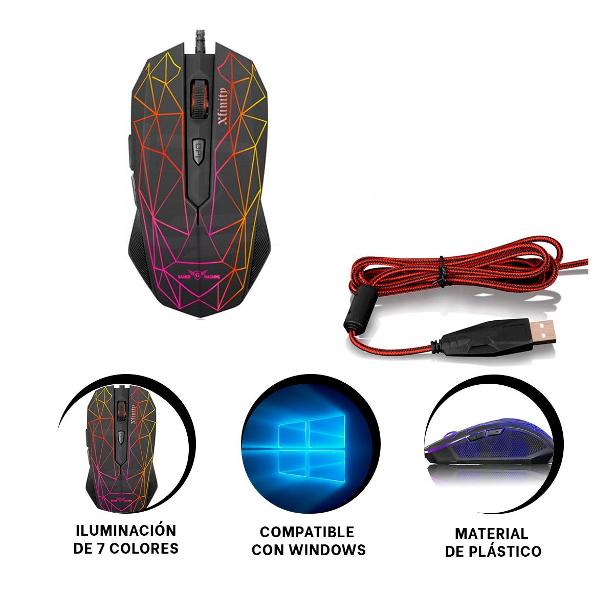 GENERICO - Cursor para Ordenador MIC M809 Negro Y+Banderitas Adhesivas