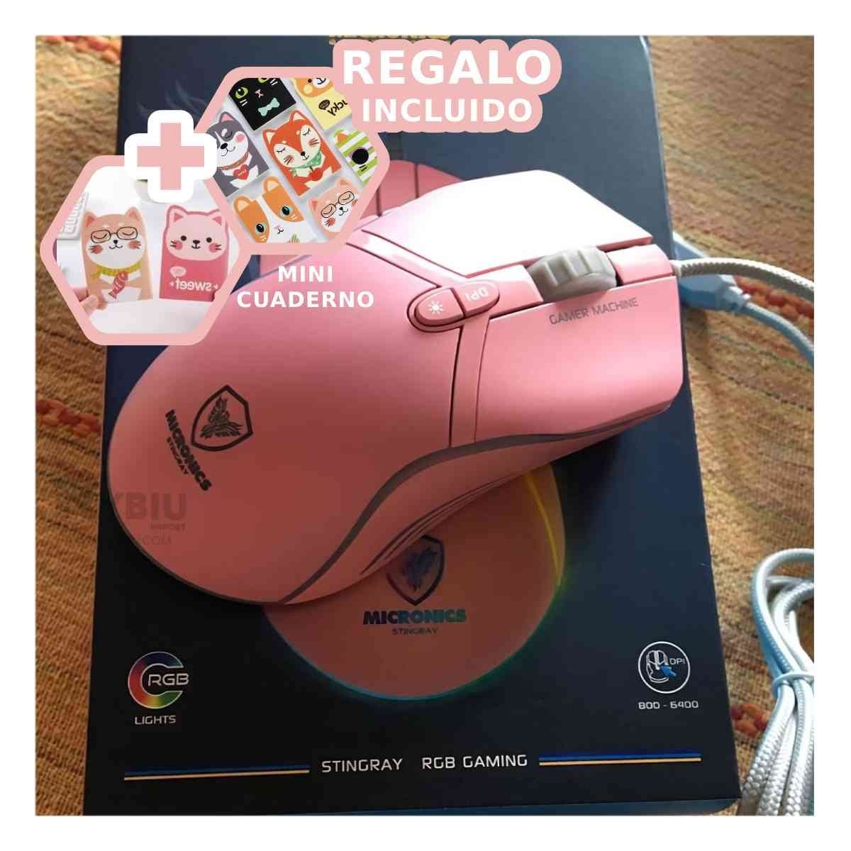 GENERICO - Raton de Alta Precisión en Rosado Y+Envoltorio de Regalo