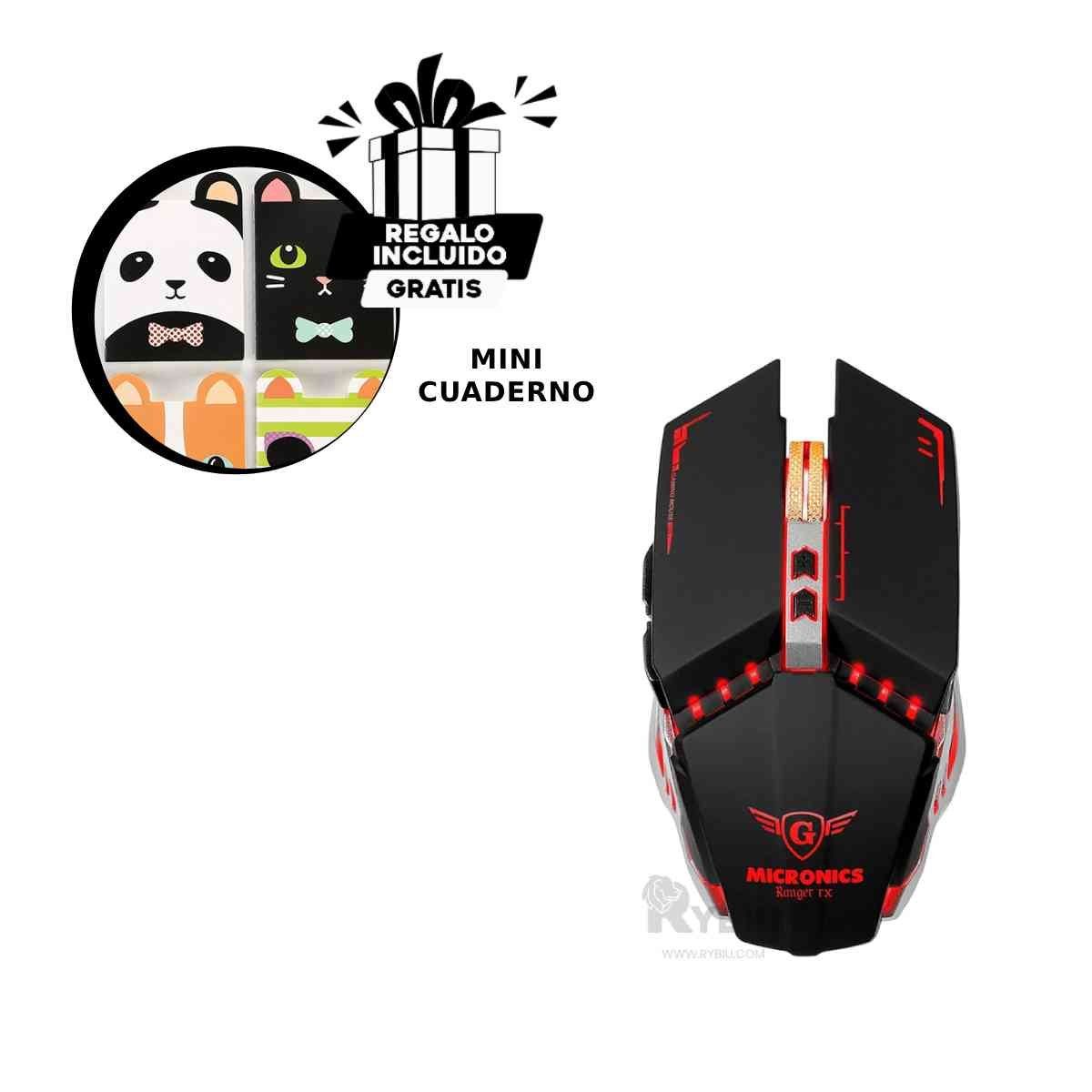 GENERICO - Ratonde Elegante para Juegos en Negro Y+Envoltorio de Regalo