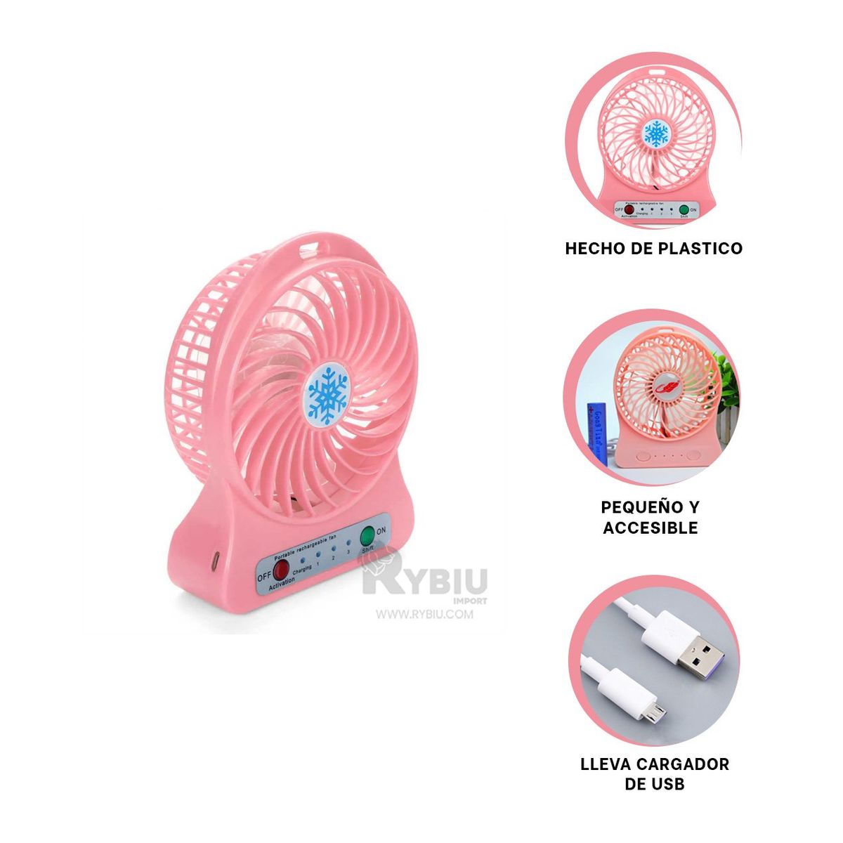 GENERICO - Soplador Dinamico Portatil en Rosado Y+Regalo Agendita