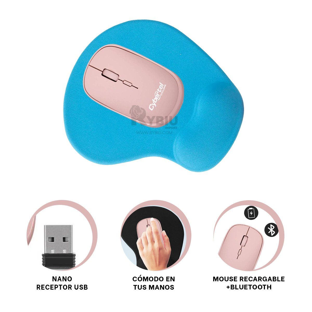 GENERICO - Cursor Portatil de Juegos M500-3m Rosado Y+Post-it Adhesivos