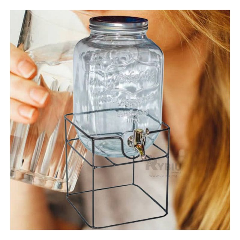 GENERICO - Dispensador de Bebida de Vidrio Transparente de 5L