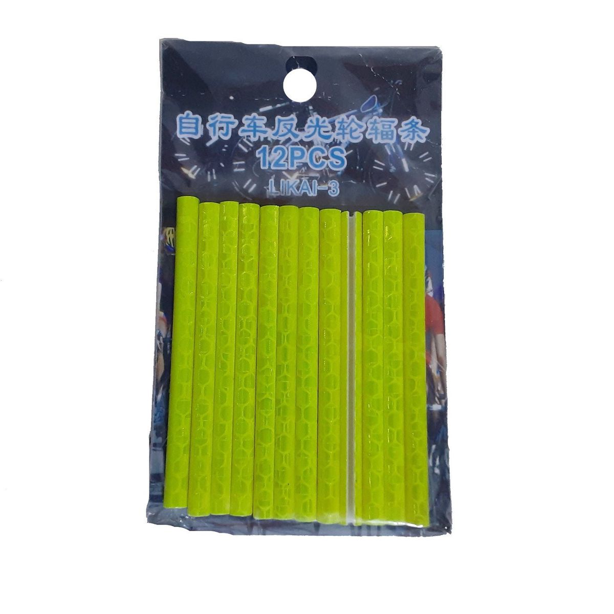 GENERICO - Pack 12u Tubo Reflectante Removible para Rayos de Bicicleta