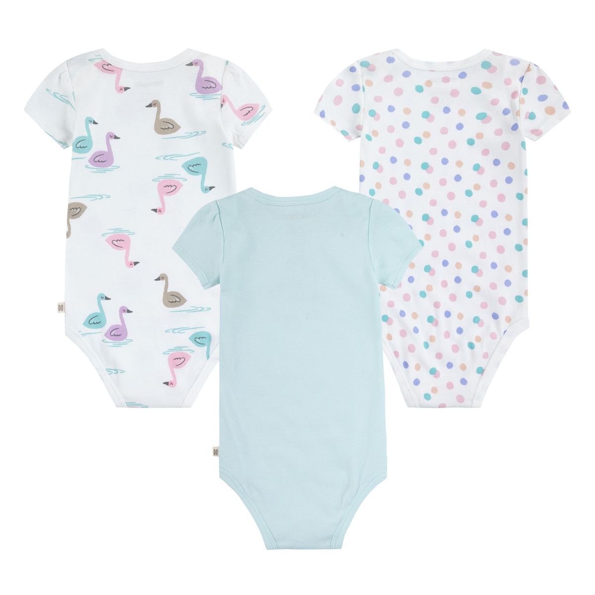 HUGGIES - Ropa de Bebé Huggies Pack de 3 Bodies Niña Celeste Cisne