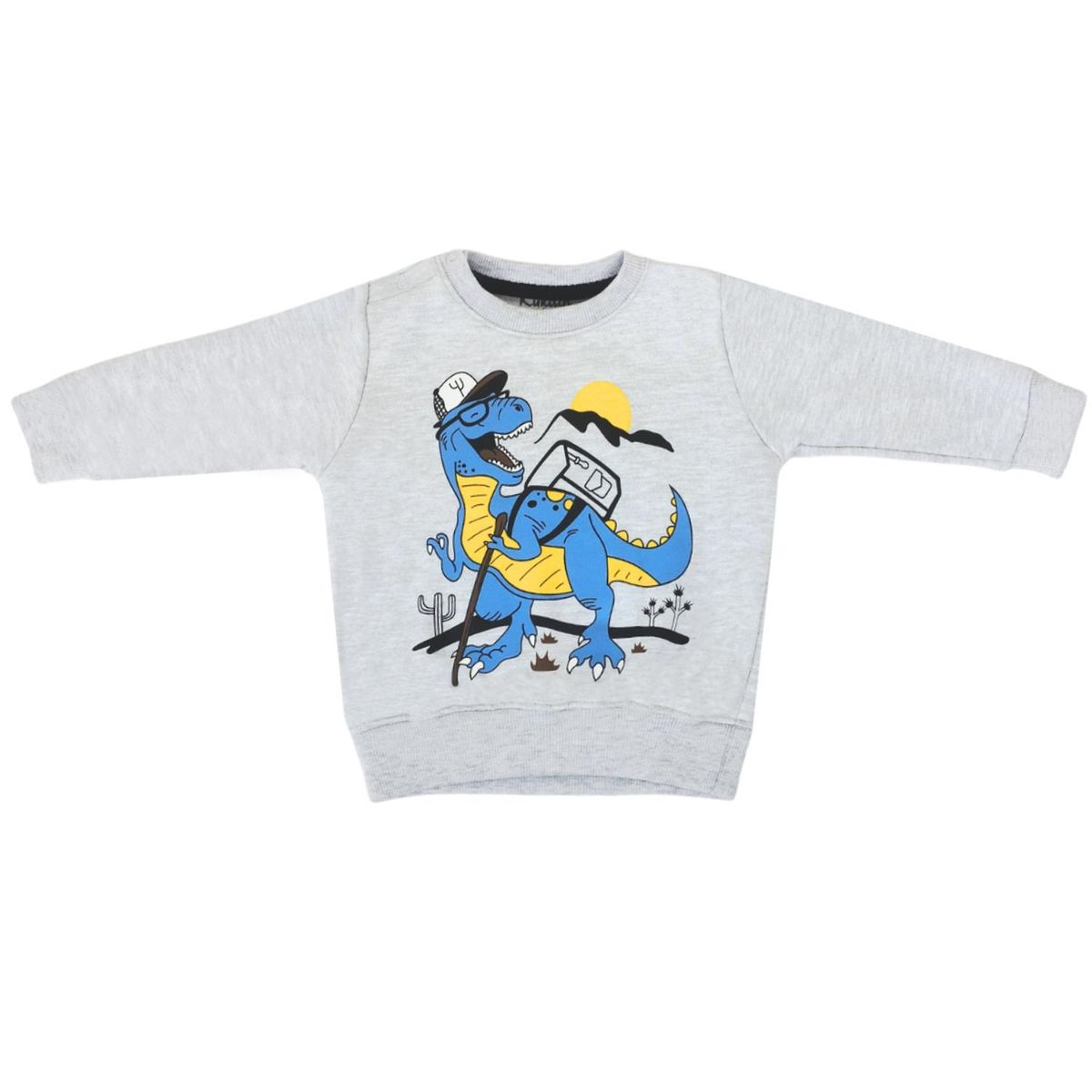 GENERICO - Conjunto Franela reactiva - 2 piezas - Dino - Plomo