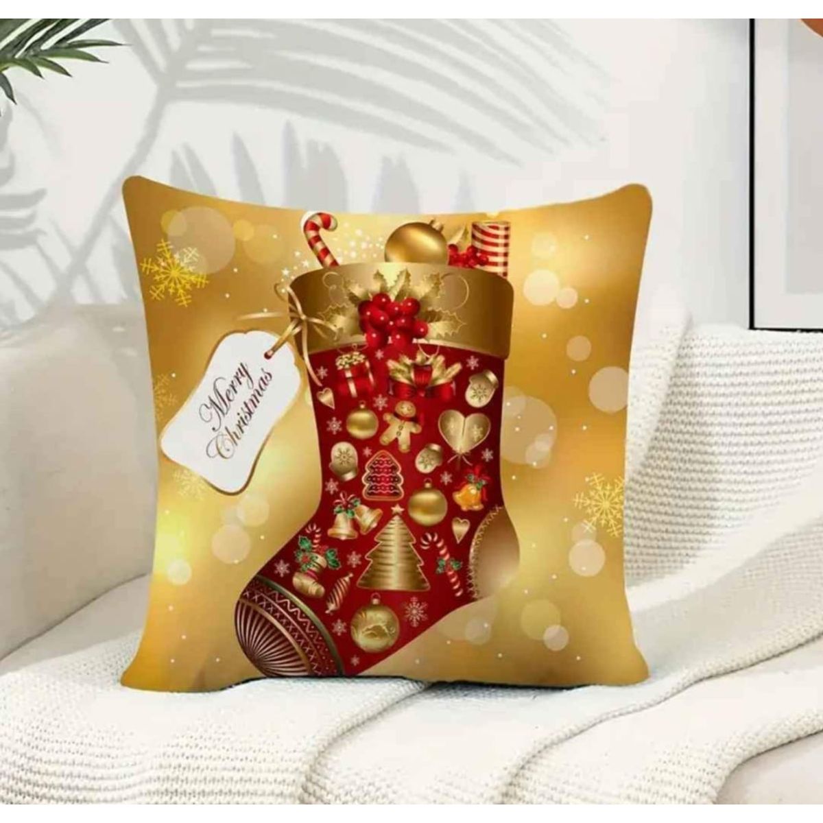 GENERICO - Funda Cojin Navideño diseño Bota