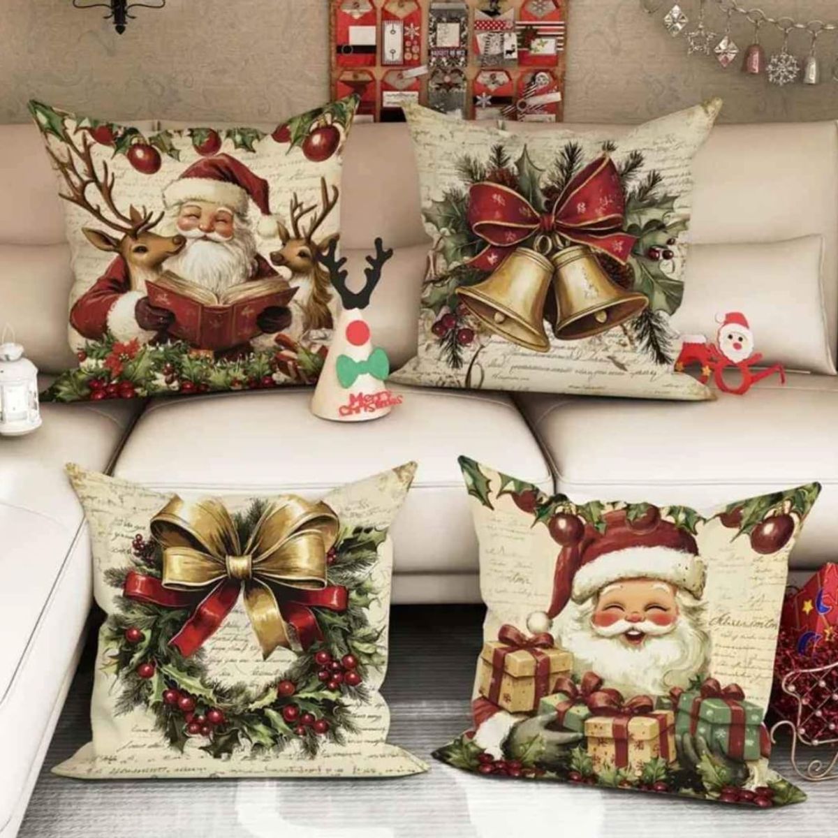 GENERICO - Cojin Navideños pack de 4