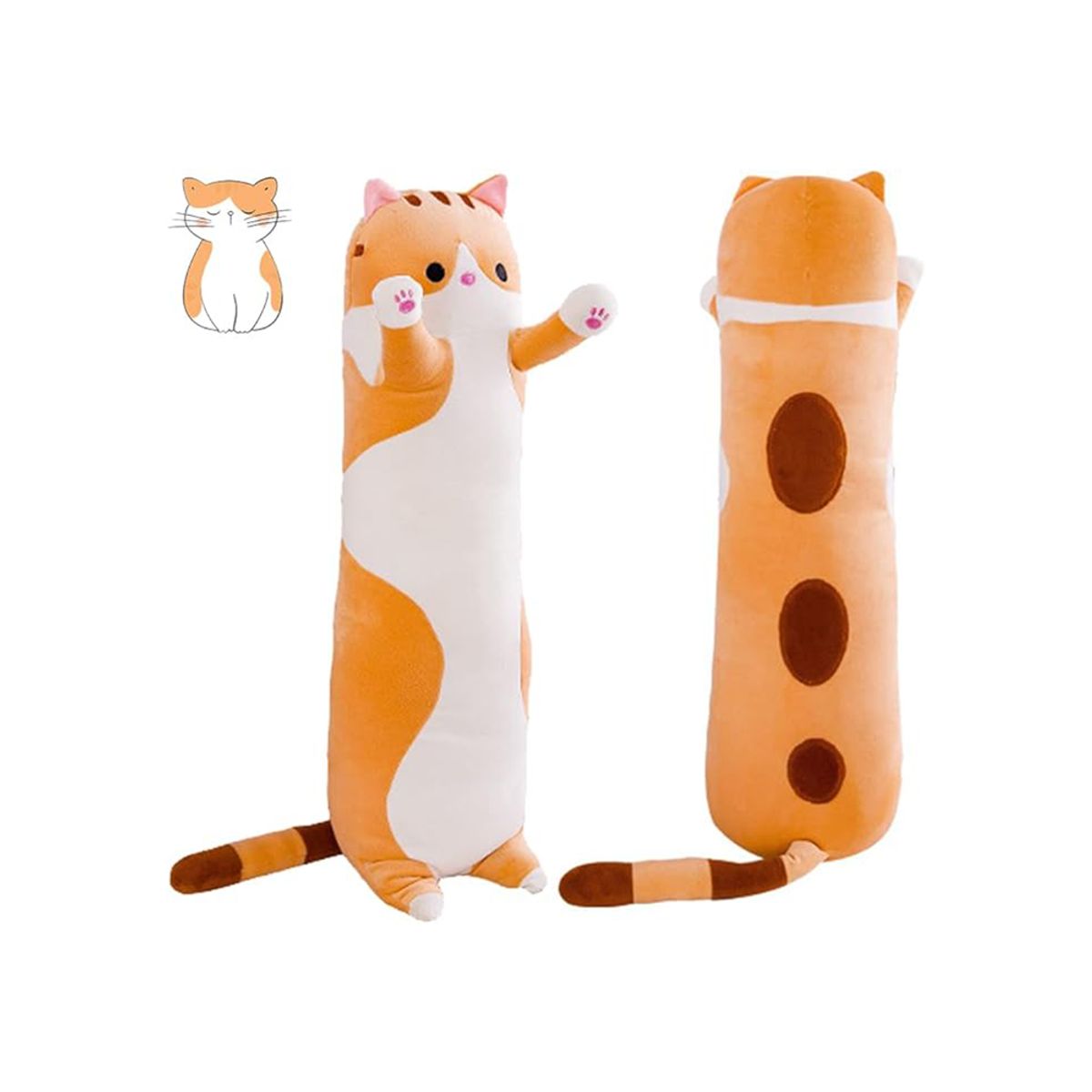 GENERICO - Peluche Largo gato Naranja 90 cm