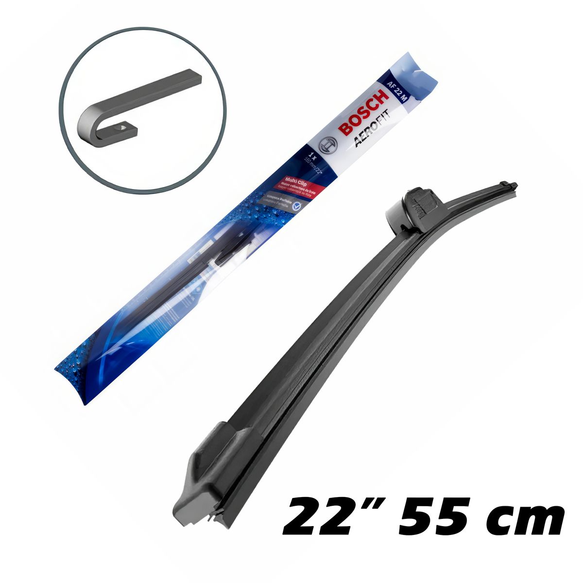 BOSCH - Limpiaparabrisas Bosch 22 550mm Aerofit Curvo Aerodinámico de Grafito