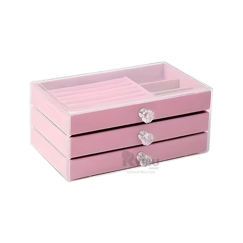 GENERICO - Estuche para Joyas con Niveles en Tono Rosado Y+MiniAgenda