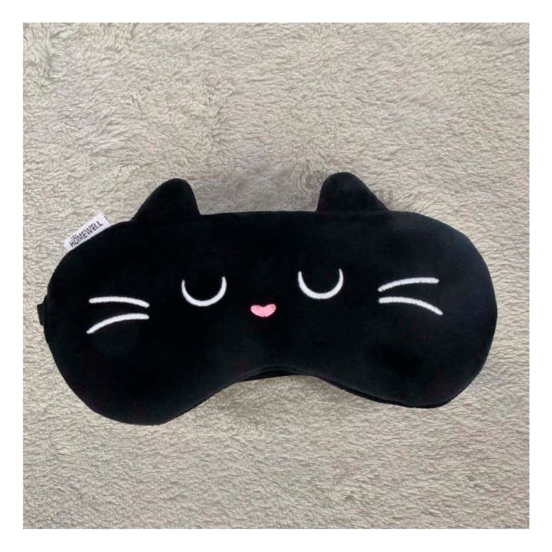 GENERICO - Antifaz Tela Gel con Ojos y Dibujo de Orejas Negro_123