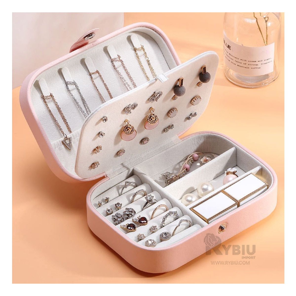 GENERICO - Estuche para Aretes de Color Rosado Bebe Y+Gift Stickers