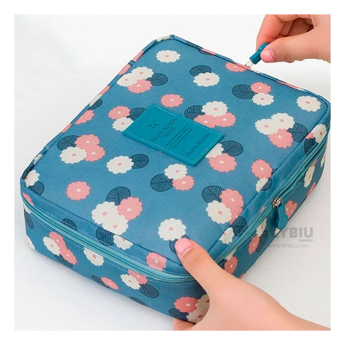 GENERICO - Organizador de Cosmeticos Azul Acero Y+Stickers