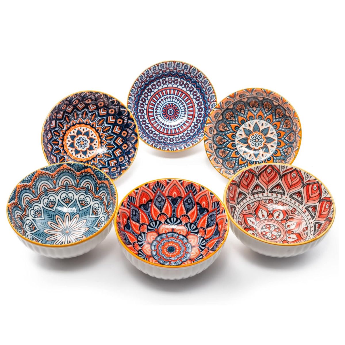INSPIRA MARKET - Juego de vajillas ceramica cuenco de arroz japones Mandala