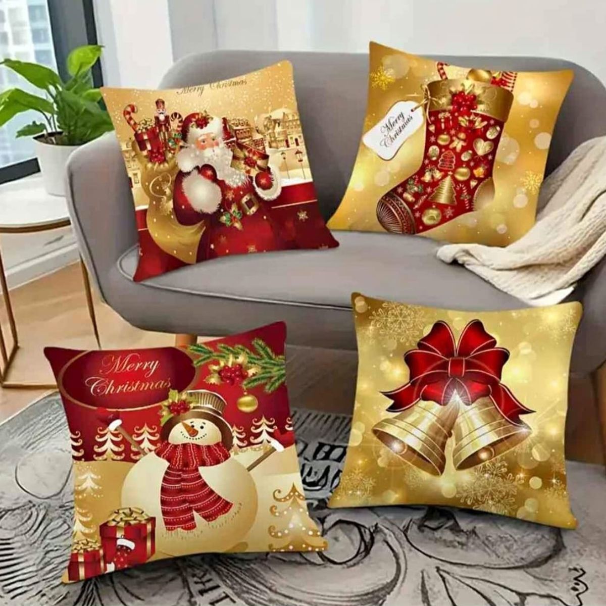 GENERICO - Cojin Navideños pack de 4