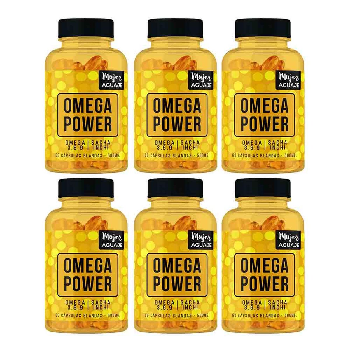 MUJER AGUAJE - Omega Power 60 Cápsulas Blandas Mujer Aguaje - Pack x 6