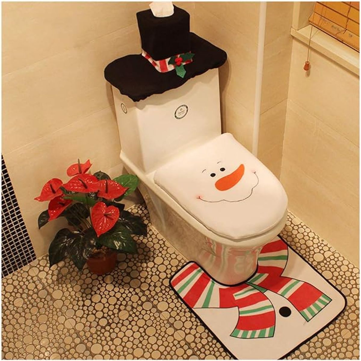 GENERICO - Set de 3 piezas de baño de Navidad