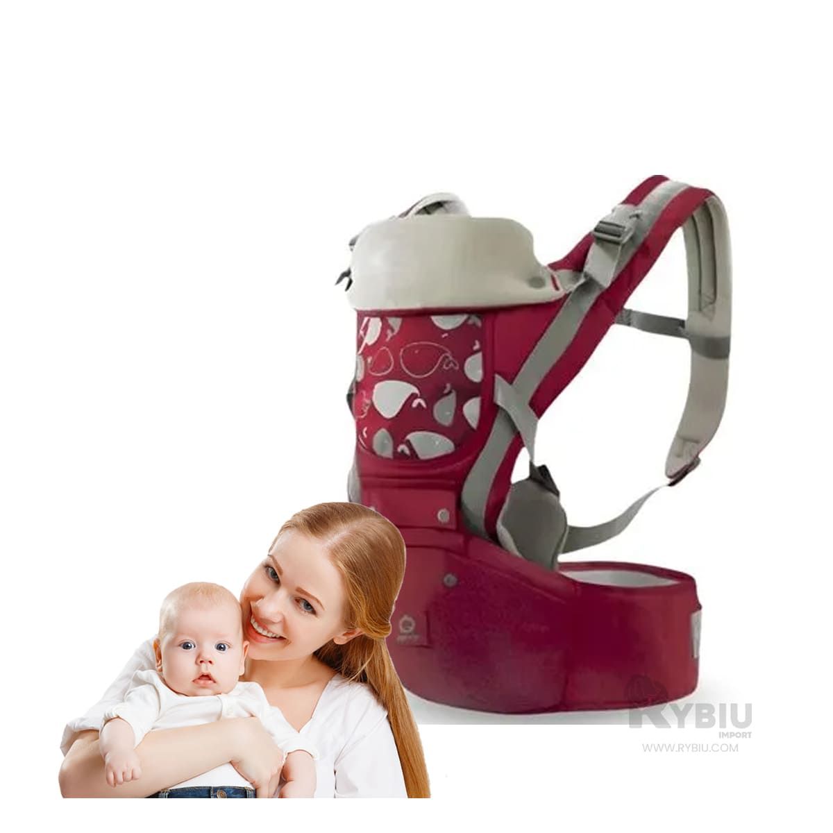 GENERICO - Morral Tierno de Ballenita Guinda Y+Banderitas Adhesivas