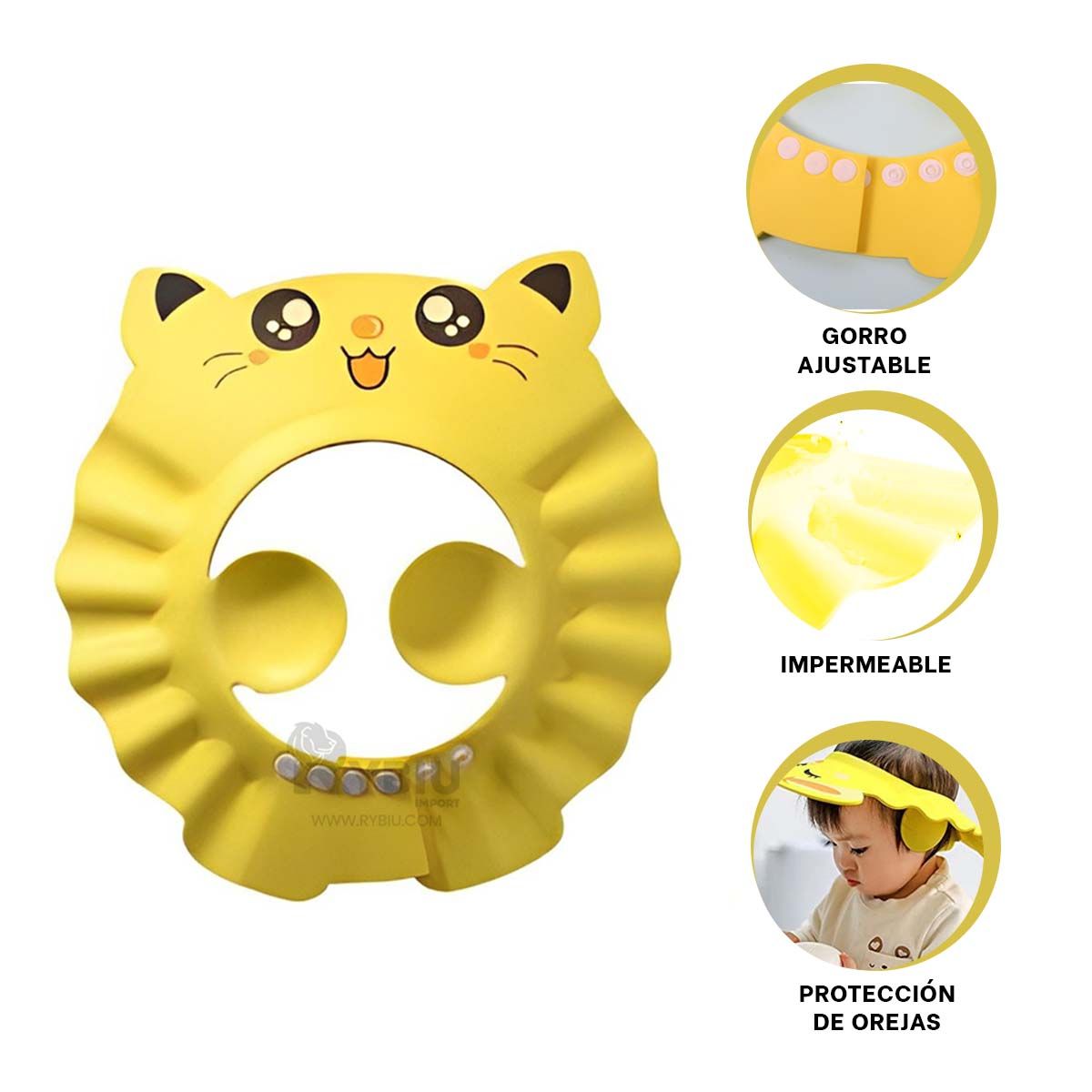 GENERICO - Corona para Ducha Infantil en Amarillo Y+Papel de Regalo