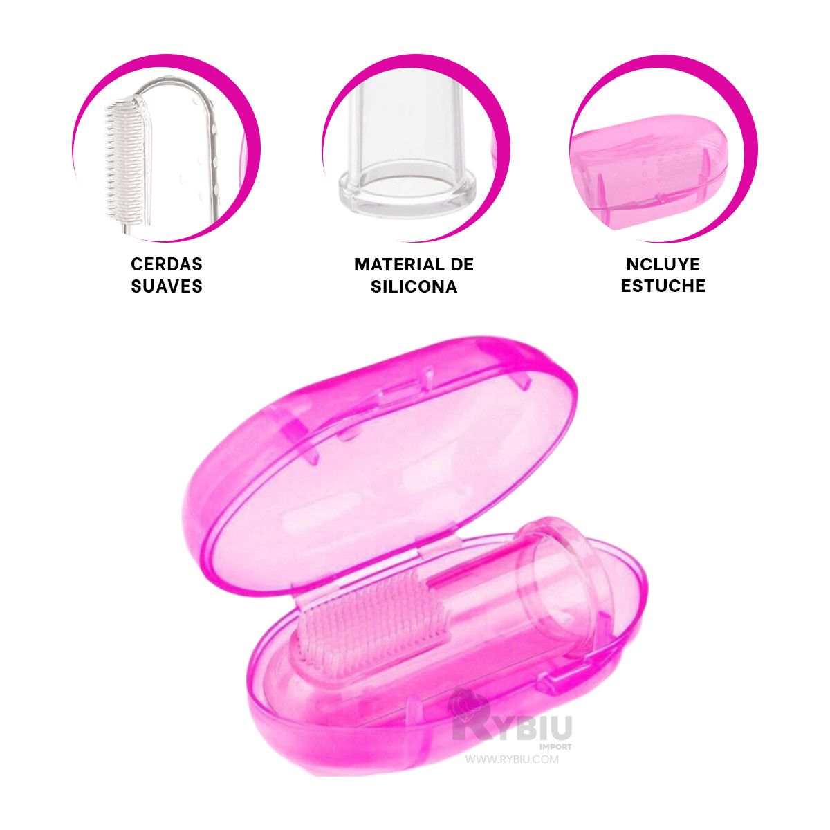 GENERICO - Limpiador Bucal para Bebe de Color Rosado Y+Gift MiniAgenda