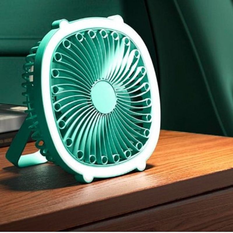 GENERICO - Lámpara de mesa y ventilador de escritorio recargable