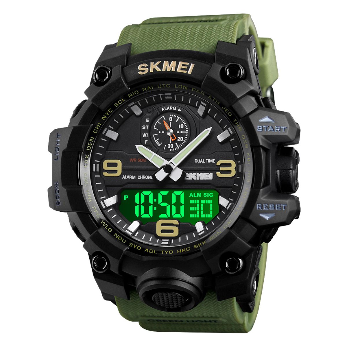 SKMEI - Reloj Skmei 1586 Verde Correa Silicona