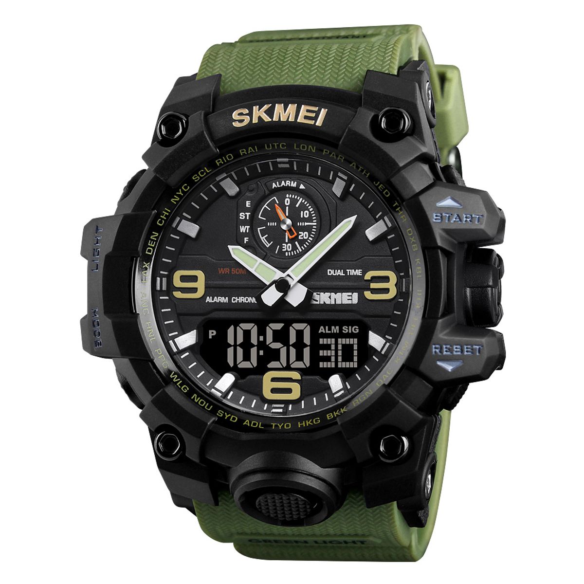 SKMEI - Reloj Skmei 1586 Verde Correa Silicona