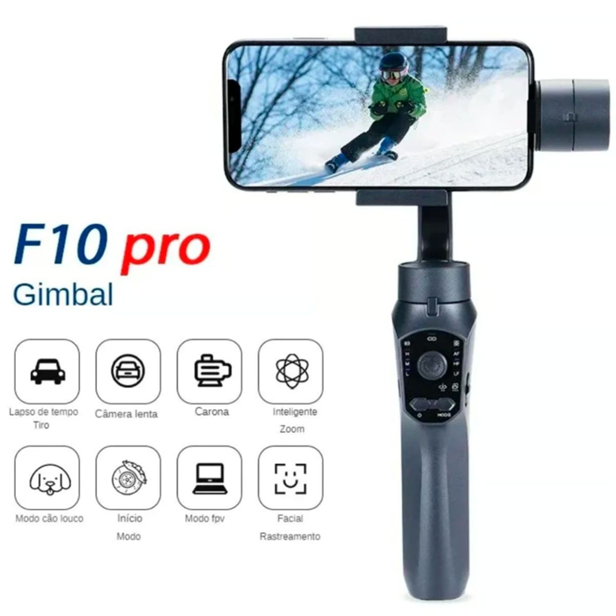 PREMIUM - Estabilizador Gimbal F10 Pro 3 Ejes Giratorio Cámara Celular