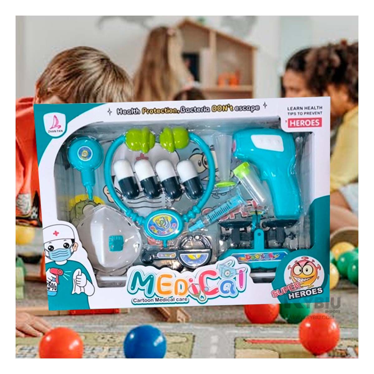 GENERICO - Juego de Doctora en Caja en Color Verde Y+Ligas de Regalo