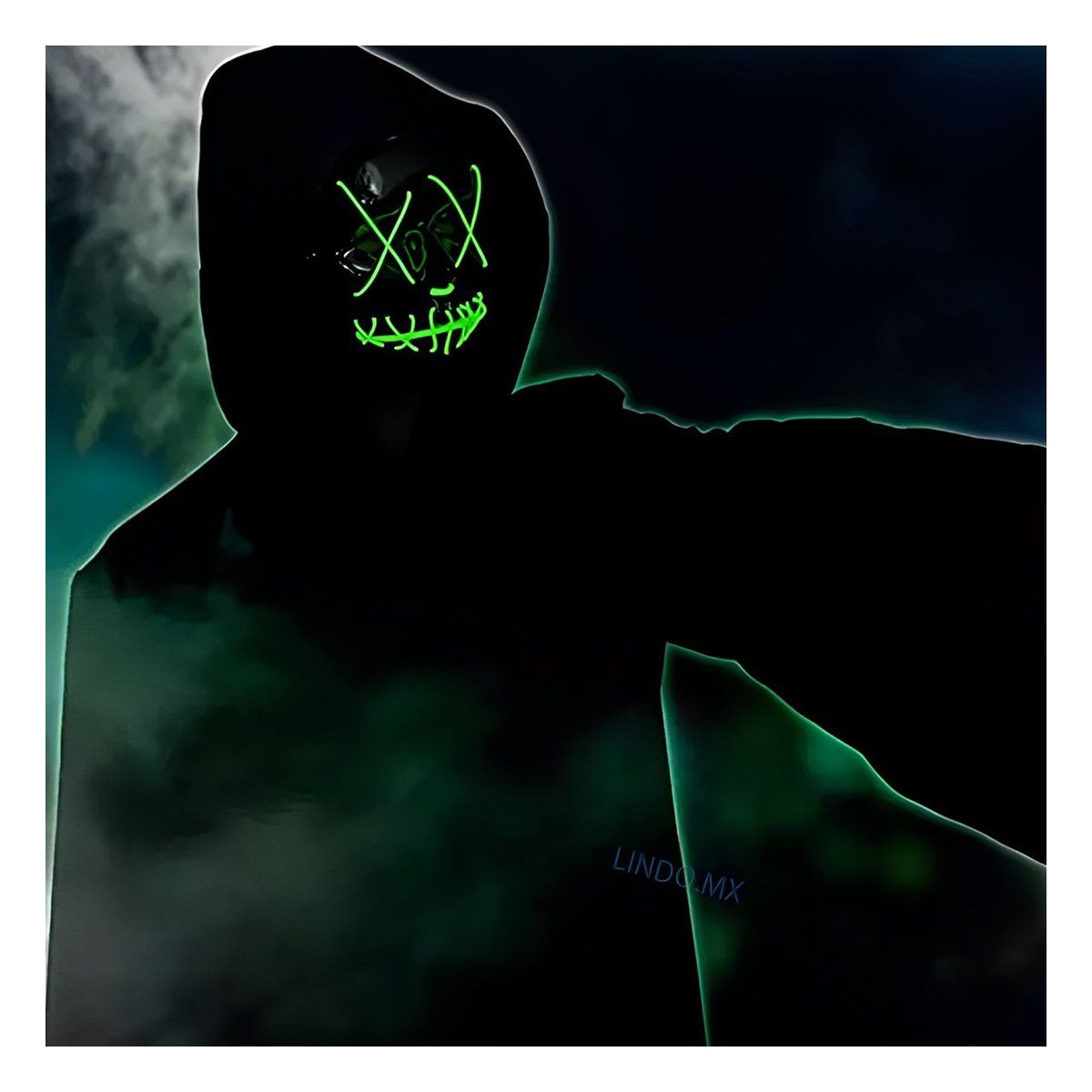 GENERICO - Antifaz para Hallowen en Color Verde Y+Envoltorio de Regalo