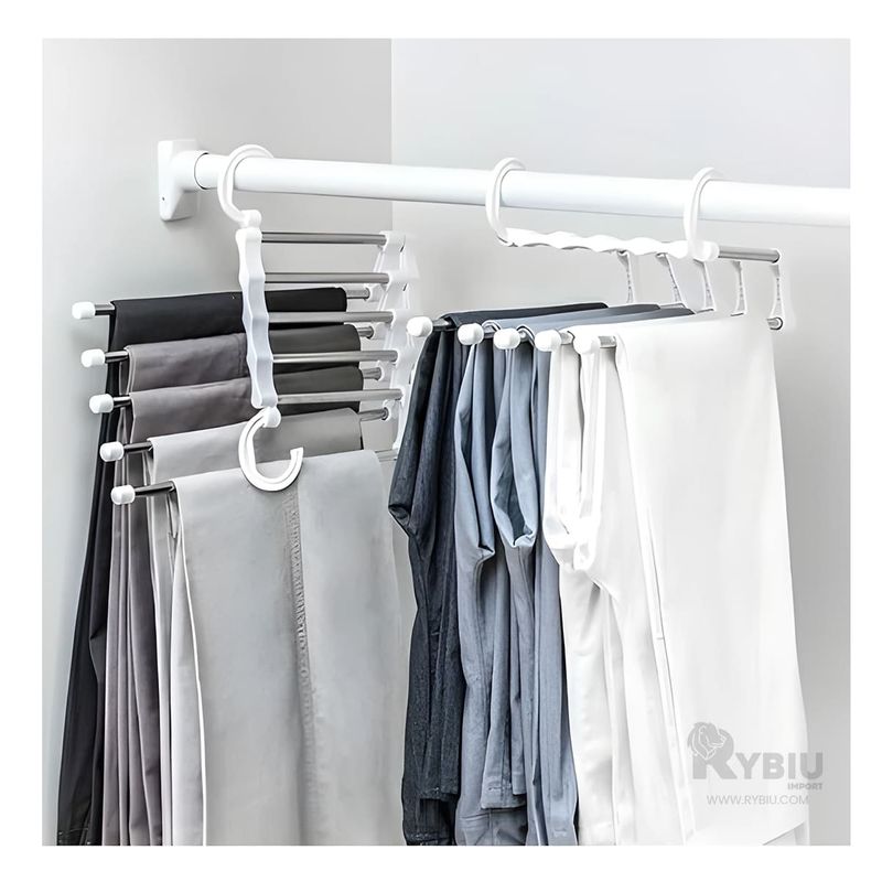 RYBIU IMPORT - Ganchos para Prendas Eficiente Tono Blanco Y+Regalo Stickers