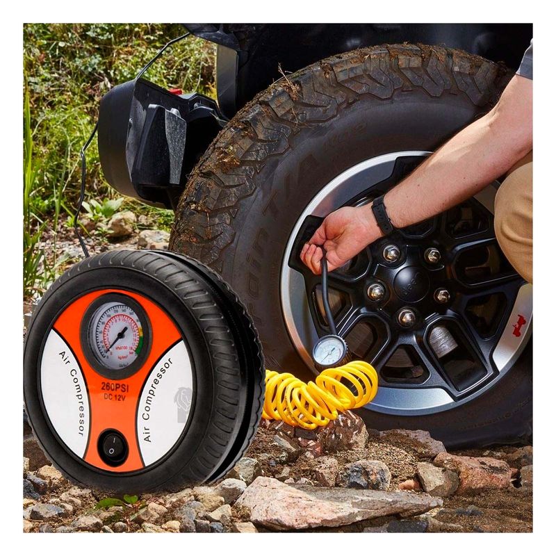 GENERICO - Compresor de Aire Portatil Pequeño de Plastico Negro DC12V