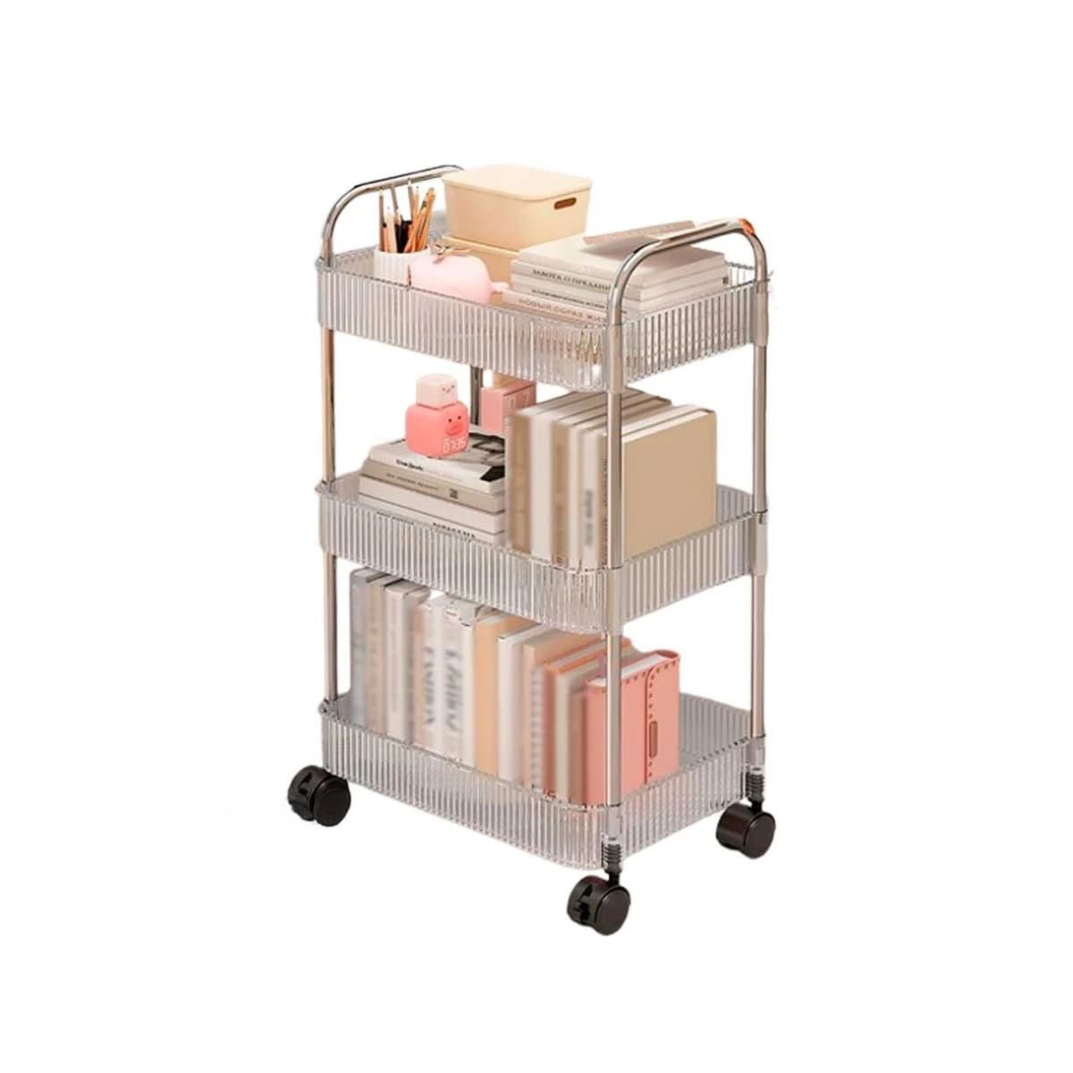 GENERICO - Carrito Transparente Organizador con Asas de 3 Niveles