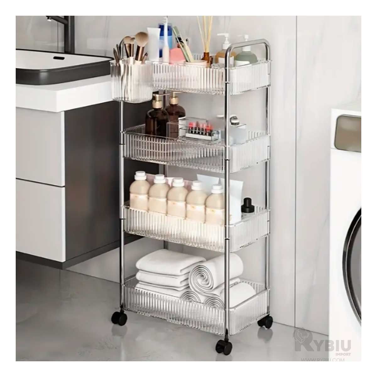 GENERICO - Carrito Multiuncional con Asas 4 Niveles Y+Papel de Regalo