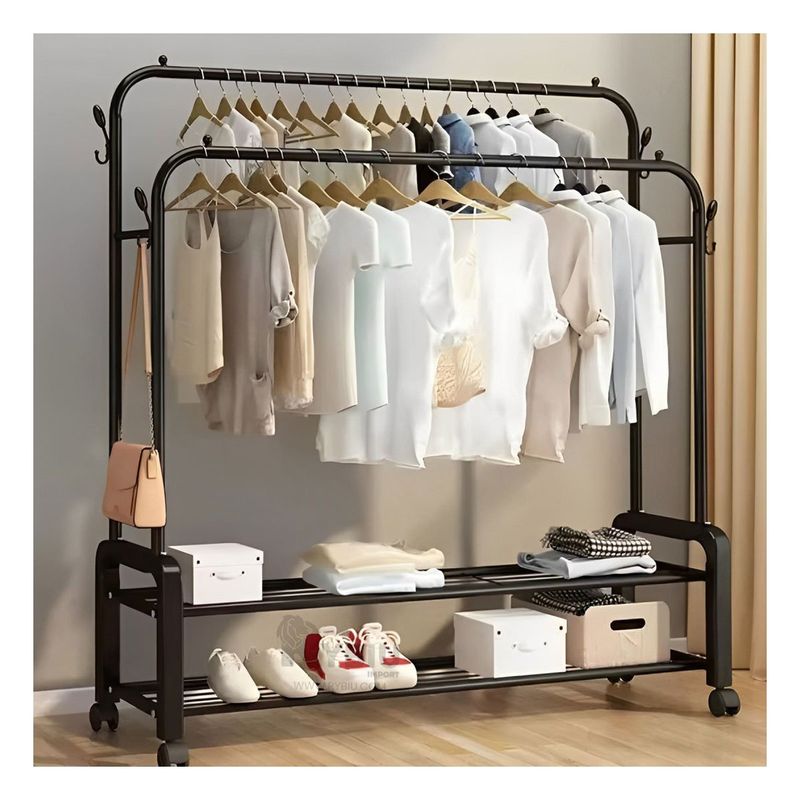 GENERICO - Soporte para Casa con Ruedas en Negro Y+Banderitas Adhesivas