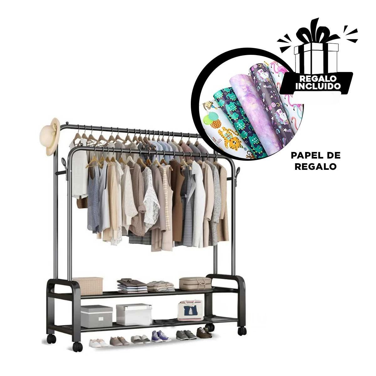 GENERICO - Estante para el Orden de Ropa Negro Y+Papel de Regalo