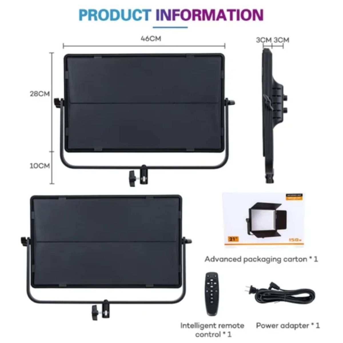 GENERICO - Panel de Iluminación Fotografía Luz de Estudio Luces LED & Tripode