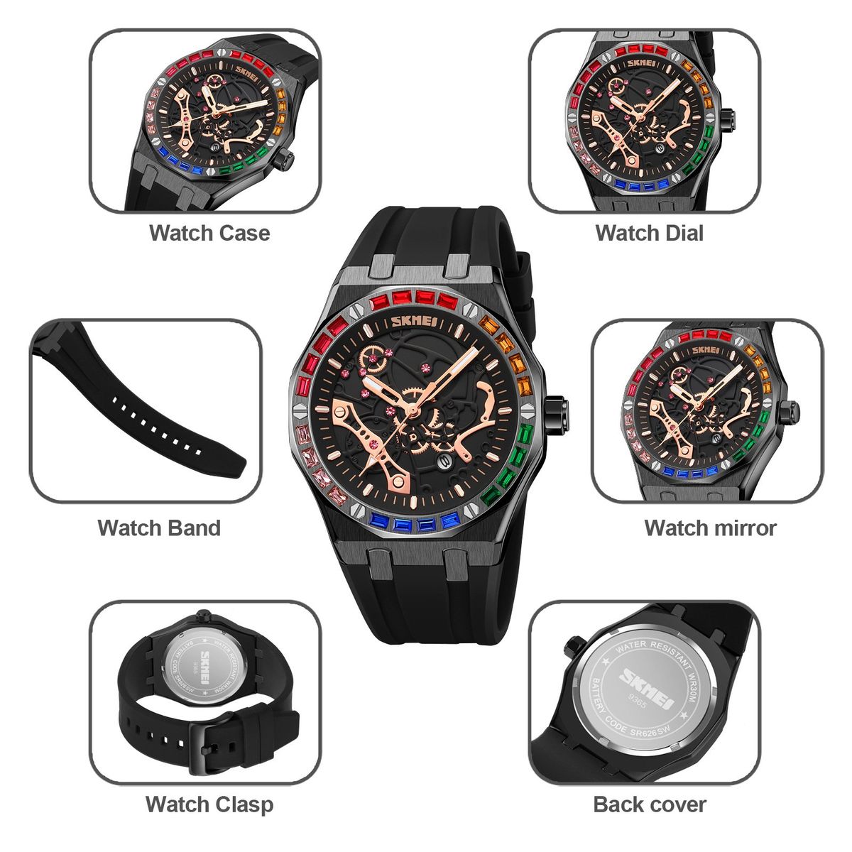 SKMEI - Reloj Skmei 9365 NEGRO analógo