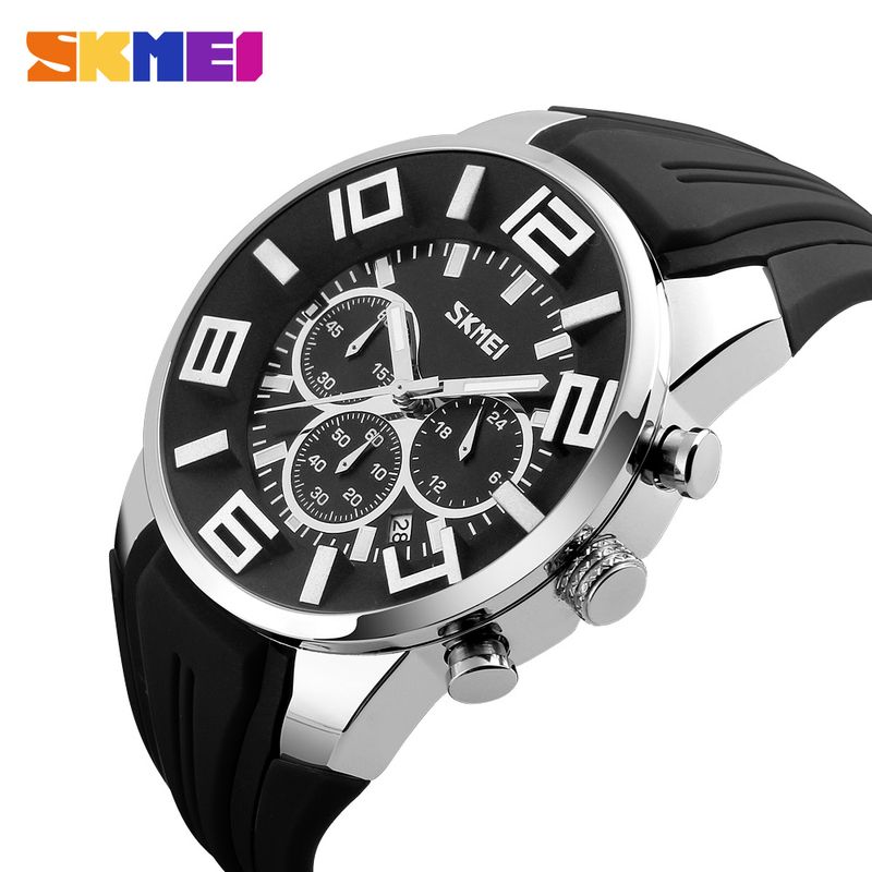 SKMEI - Reloj Skmei 9128 Negro Cronómetro Correa Silicona