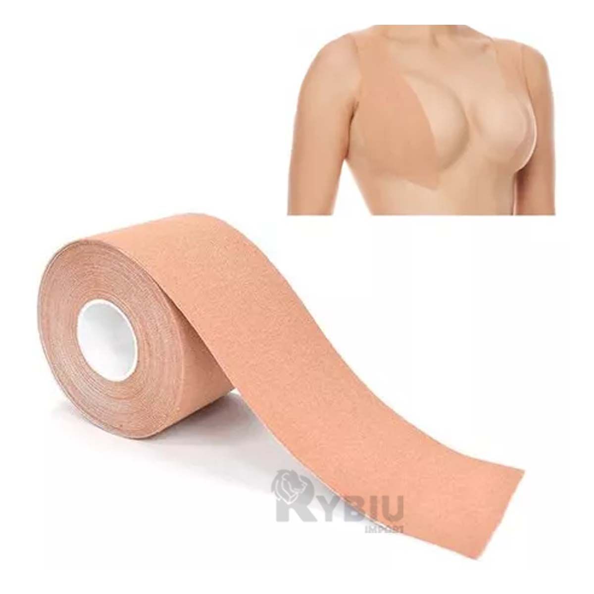 RYBIU IMPORT - Boob Tape Indoloro al Retirar en Color Nude Y+Gift Stickers