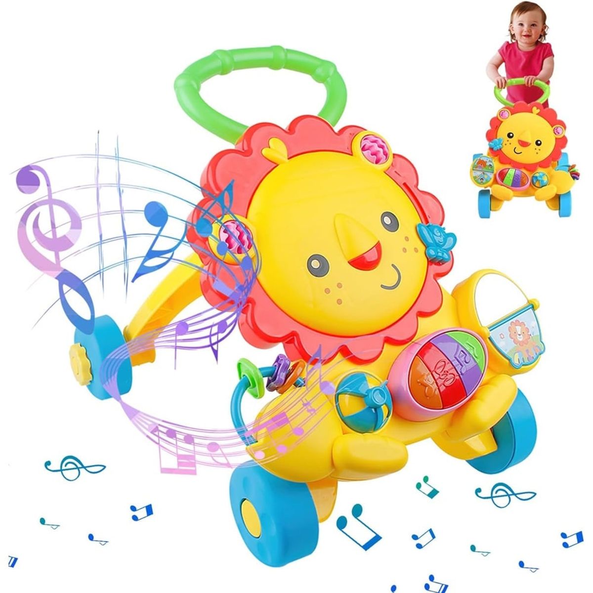 PEQUEÑAS TRAVESURAS - Caminador Andadera León Piano Musical para Bebes