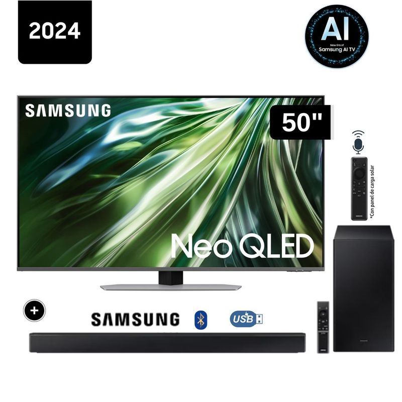 SAMSUNG - Televisor Samsung 50 Neo Qled 4K QN50QN90DAGXPE + Soundbar HW-B450F