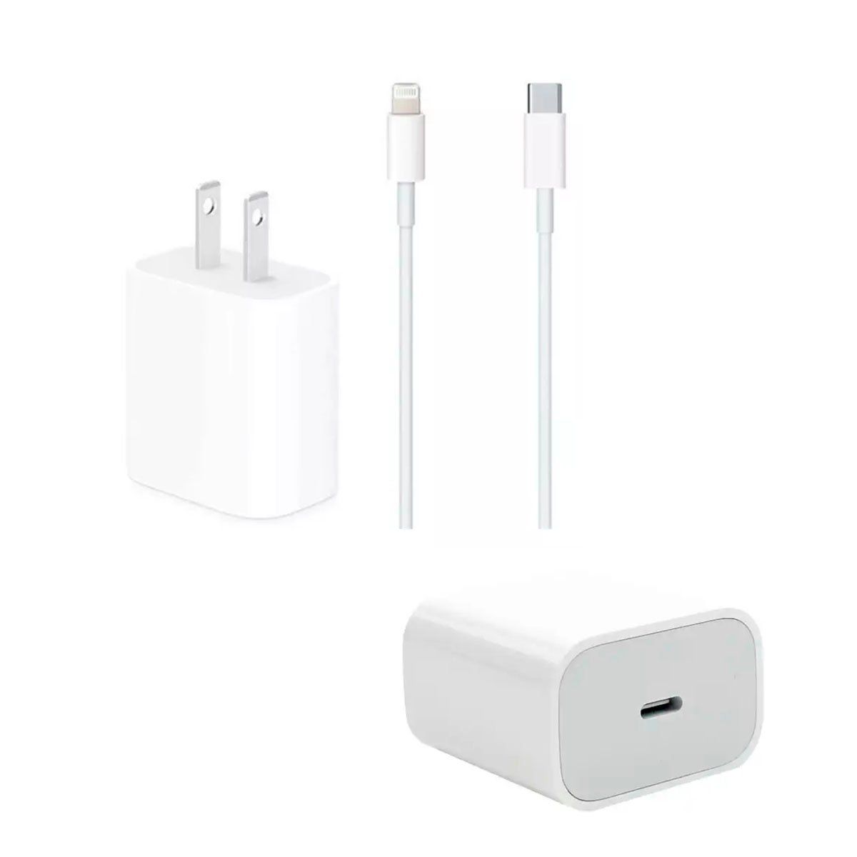 OEM - Cargador USB-C 20W + Cable USB-C a lightning 1M para iPhone