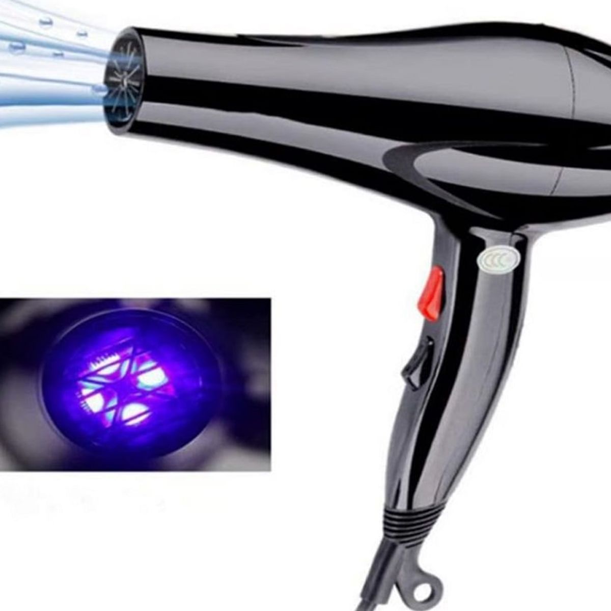 GENERICO - Secadora de Cabello 5000 watts Aire Frío Caliente con Accesorios