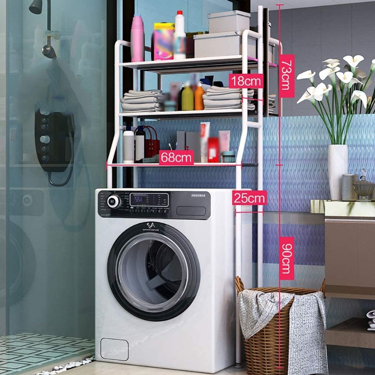 GENERICO - ESTANTE ORGANIZADOR PARA LAVADORA Y BAÑO CON REPISAS