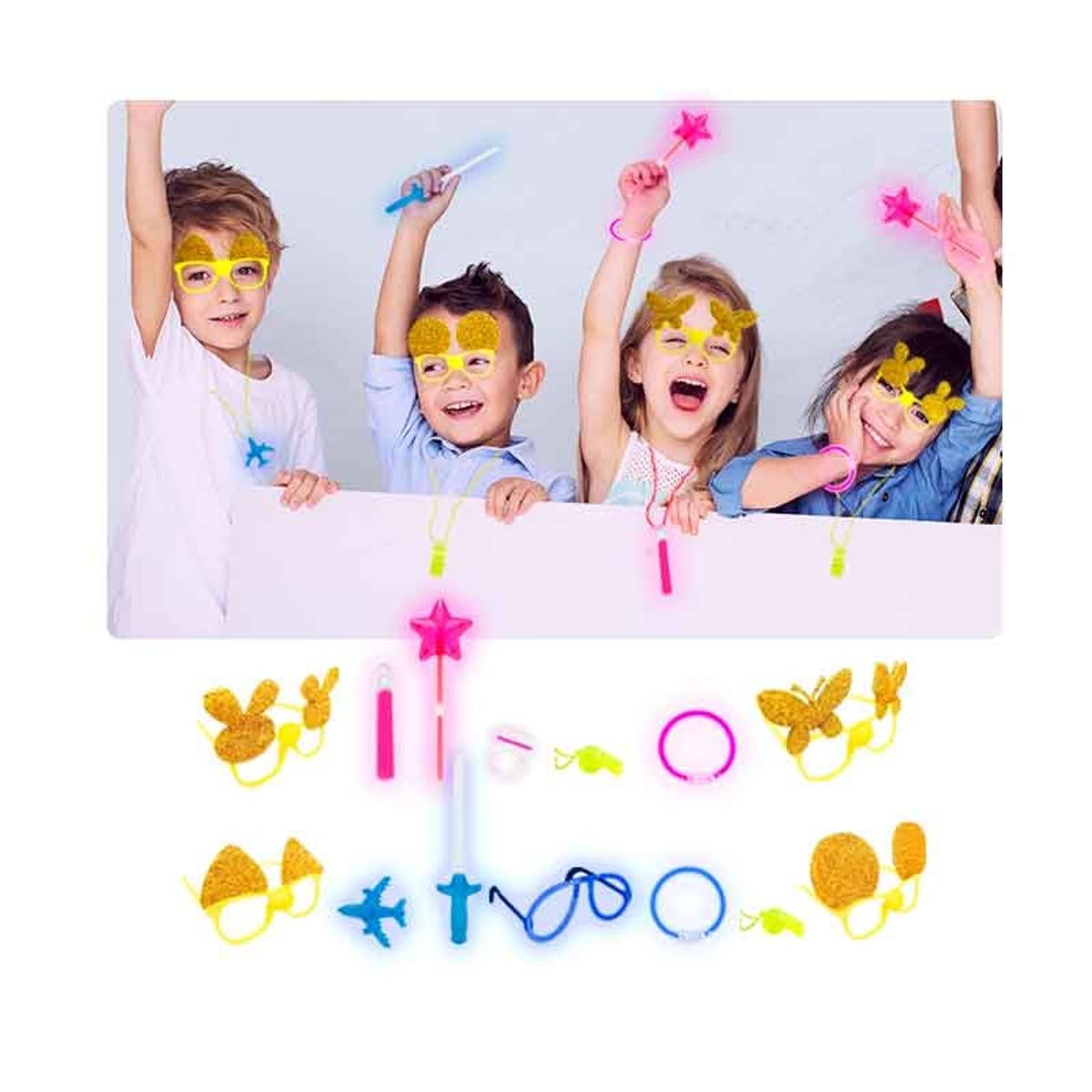 GENERICO - Cotillón Año Nuevo para 2 NIÑAS y 2 Niños, incluye 24 pzas